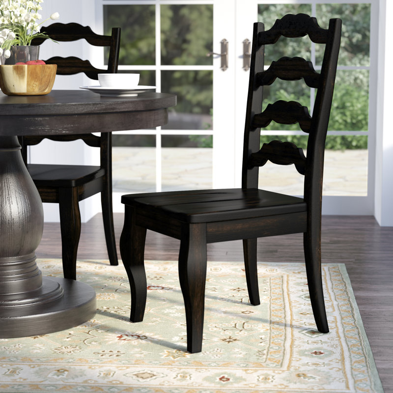 Three Posts™ Huling Solid Wood Ladder Back Side Chair & Reviews Wayfair